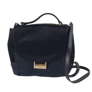 Kate Spade Keran Miro Street Calf Hair Satchel Crossbody Bag Navy Blue $398